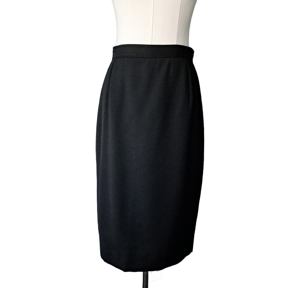 Vintage Valentino Miss V Black Wool Pencil Skirt IT 42 Fits US 4 Small Italy GFT